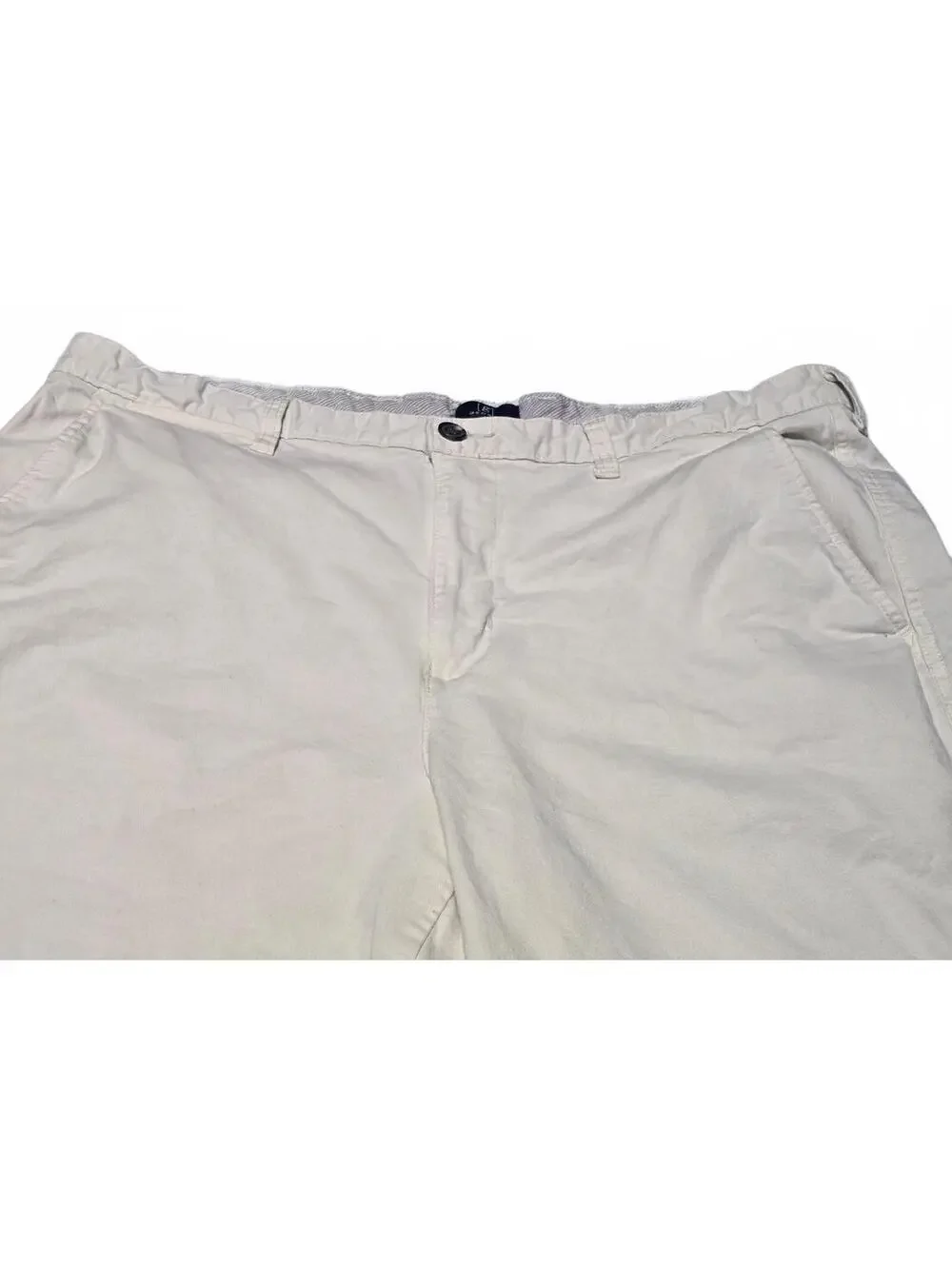 George Men’s Size 40 Cream Khaki Chino Shorts Flat Front Casual
